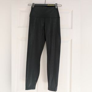 90 Degree By Reflex Black Shimmer Athletic Leggings Women's Small